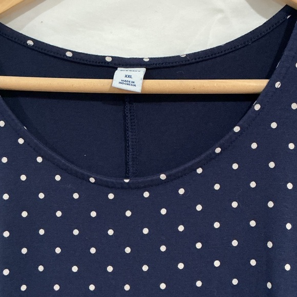 Old Navy Dark Blue and White Dotted Midi Dress - Picture 5 of 6
